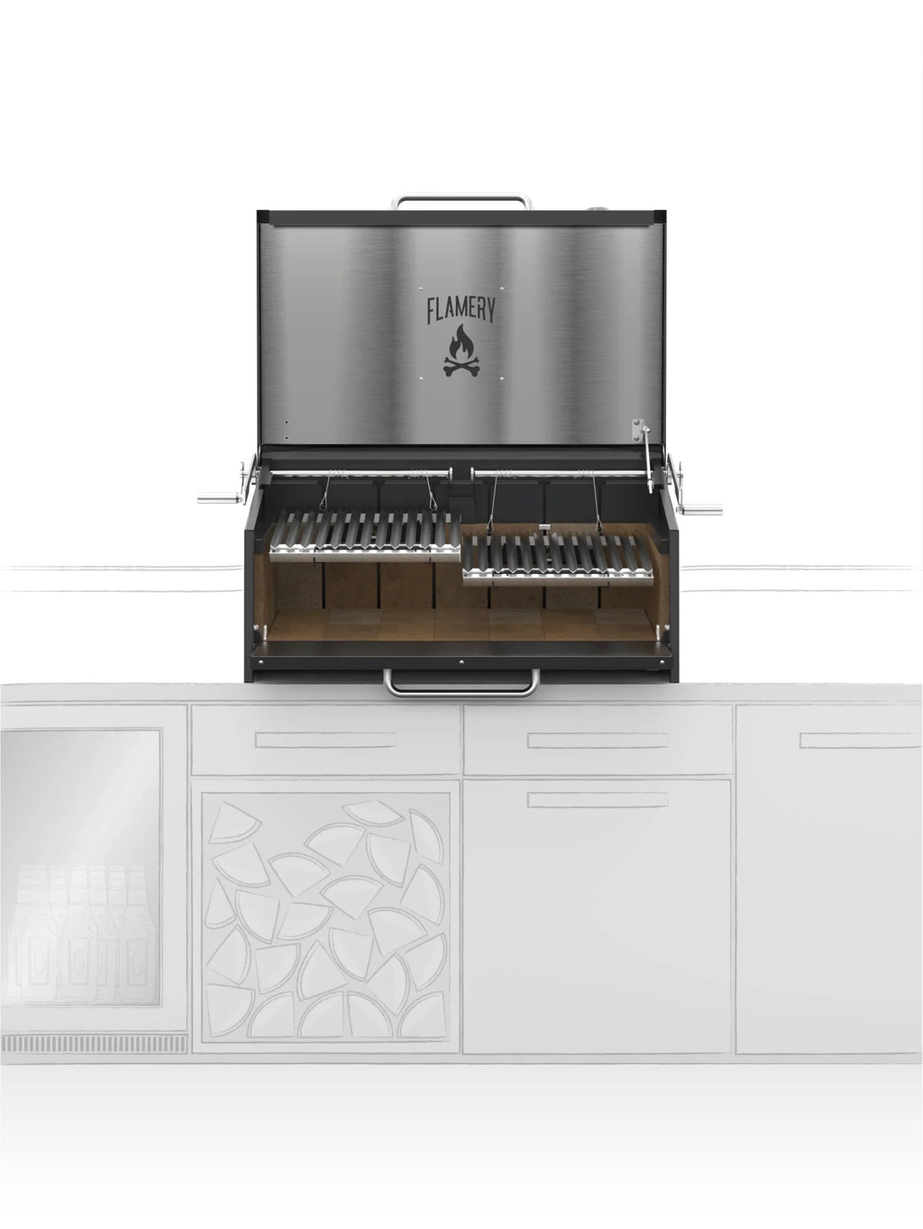 Flamery Small Asado BBQ with 50/50 Split Grill