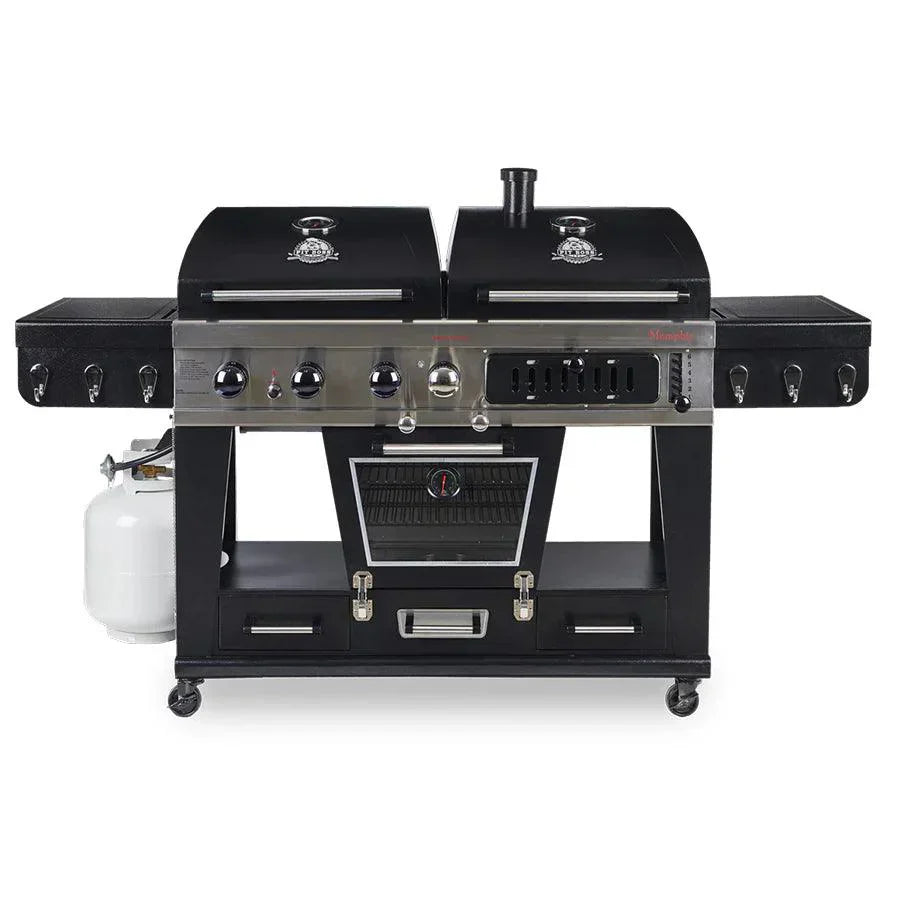 Pit Boss Memphis 1.0 Ultimate Combo Smoking BBQ Grill with Cover + Regulator
